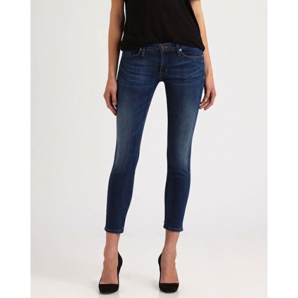 Hudson Jeans The Krista Super Skinny Crop medium dark denim jeans size US 27
